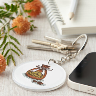 Porte-clefs Cool retro image l Sac à café l Espresso l Brown