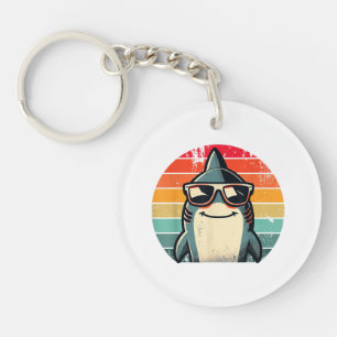 Porte-clefs Cool Retro Shark dans les lunettes de soleil les a