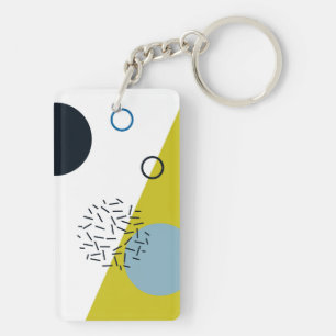 Porte-clefs Cool, tendance, moderne, vert Memphis