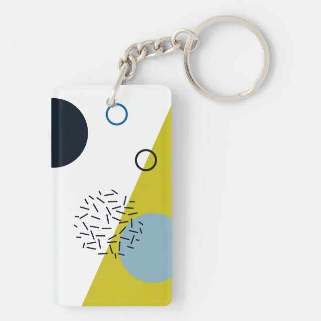 Porte-clefs Cool, tendance, moderne, vert Memphis (Dos)