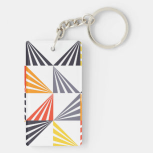 Porte-clefs Cool, unique, tendance, urbain, triangles colorés