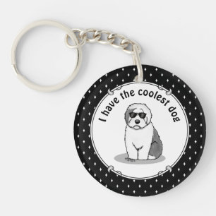 Porte-clefs Cool Vieux Chien à mouton anglais (Grey 1) Mignonn