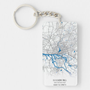 Porte-clefs Coordonnées de la carte de la ville de Hambourg Al