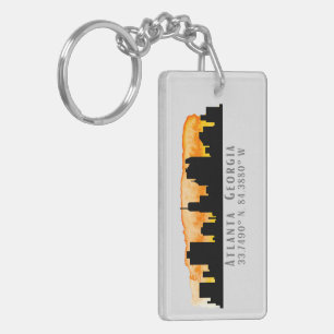 Porte-clefs Coordonnées de la carte Skyline de la ville d'Atla