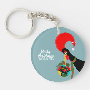 Porte-clefs Coq portugais et saint Bauble de Noël