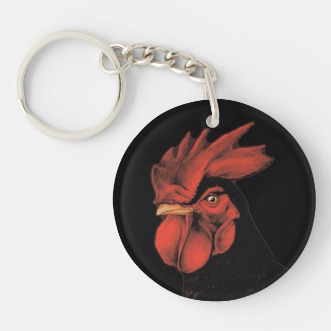 Porte-clefs Coq Royal Fierté Majestueuse Portrait (Devant)