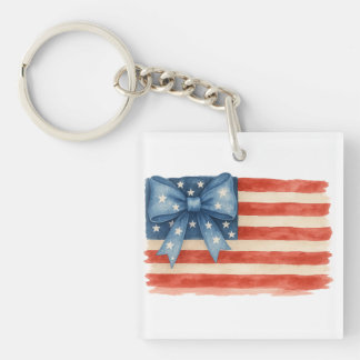 Porte-clefs Coquette Bow American Flag 4 juillet
