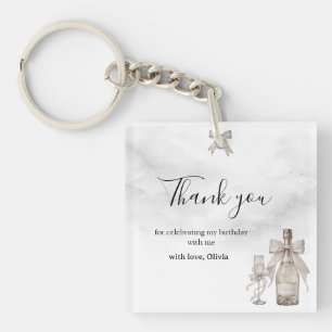 Porte-clefs Coquette noire Élégante Minimaliste 50e Anniversai