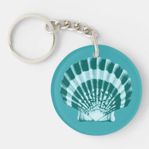 Porte-clefs Coquillage - Nuances de bleu sarcelle