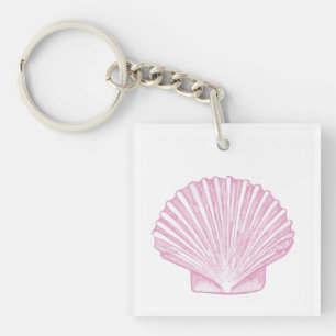 Porte-clefs Coquille Saint-Jacques Rose Côtière