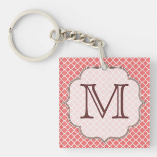 Porte-clefs Coral Quatrefoil Latti Monogramme Porte - clé init