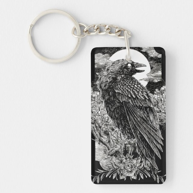 Porte-clefs Corbeau mystique foncé (Devant)