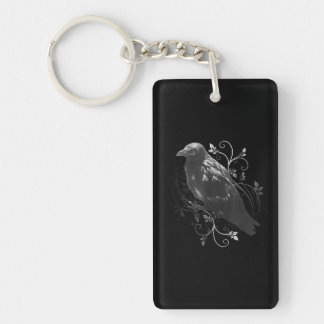 Porte-clefs Corbeau noir avec des Feuilles en fibre Odin Vikin