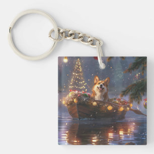 Porte-clefs Corgi Christmas Festive Voyage