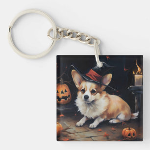 Porte-clefs Corgi Citrouille Halloween effroi