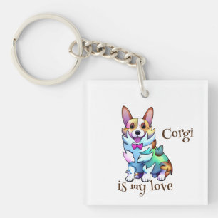 Porte-clefs Corgi orange mignon pour une humeur positive