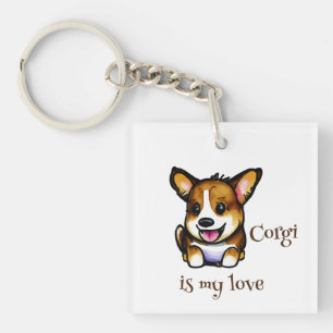 Porte-clefs Corgi orange mignon pour une humeur positive