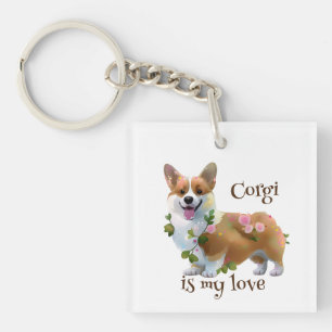 Porte-clefs Corgi orange mignon pour une humeur positive