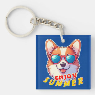Porte-clefs Corgi porte des lunettes de soleil Profitez de l'é