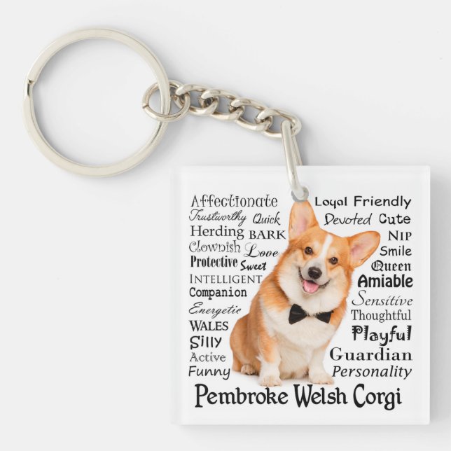 Porte-clefs Corgi Traits (Devant)