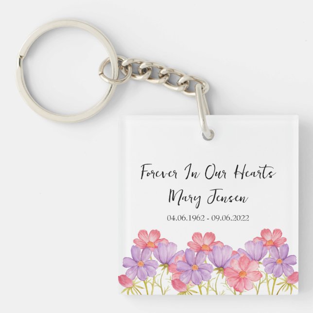 Porte-clefs Cosmos Memorial Funeral Photo Keychain (Devant)