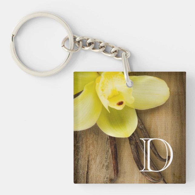 Porte-clefs Cosses et fleur de vanille au-dessus d'arrière - (Devant)