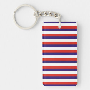 Porte-clefs Costa Rica drapeau laos bandes bleu rouge blanc mo