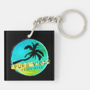 Porte-clefs Costa Rica Palm Tree Pura Vida Logo