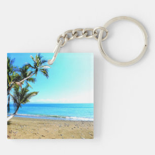 Porte-clefs Costa Rica, plage avec palmier
