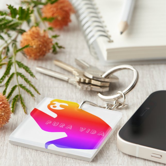 Porte-clefs Costa Rica Pura Vida Sloth (Devant Droit)