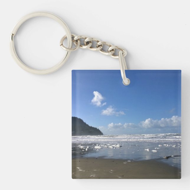 Porte-clefs Côte balnéaire en hiver, Côte de l'Oregon (Devant)