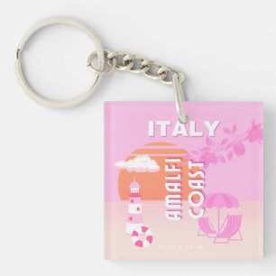 Porte-clefs Côte d'Amalfi, Art de Voyage, Voyage à Preppy, Ros