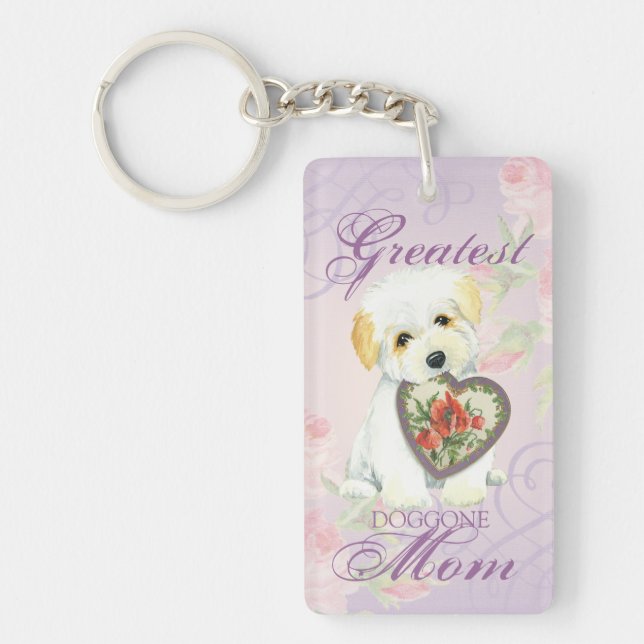 Porte-clefs Coton de Tulear Heart Mom (Devant)