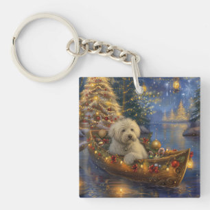 Porte-clefs Coton De Tulear Noël Festive Voyage