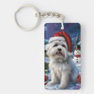 Porte-clefs Coton De Tulear Winter Wonderland Christmas Joy