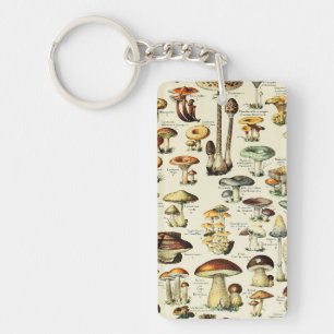 Porte-clefs Cottagecore Champignons Naturaliste Vintage