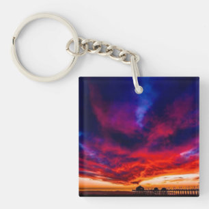 Porte-clefs Coucher de soleil à la jetée, Huntington Beach, 