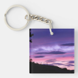 Porte-clefs Coucher de soleil ciel pourpre Nuages dramatiques 