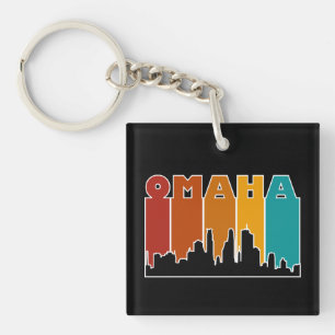 Porte-clefs Coucher de soleil coloré Omaha Nebraska Retro