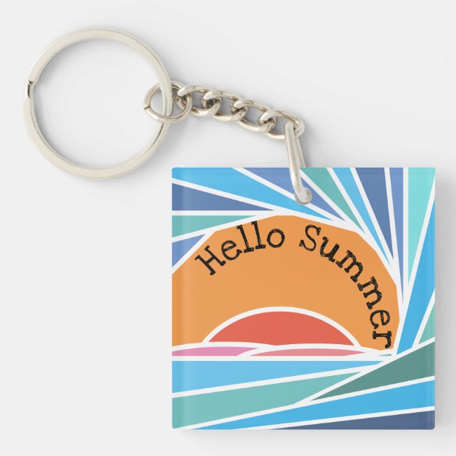 Porte-clefs Coucher de soleil dans la vague de baril (Devant)