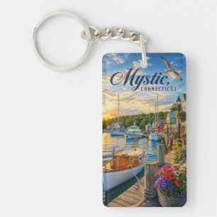 Porte-clefs Coucher de soleil dans le port de Mystic, Connecti