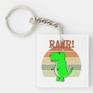Porte-clefs Coucher De Soleil De Dinosaure T-Rex De Cartoon Mi
