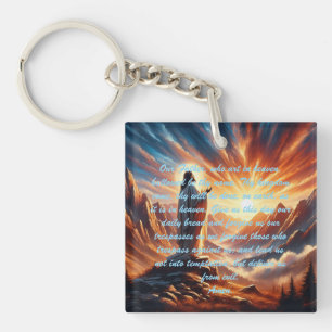 Porte-clefs Coucher de soleil divin : Inspiration de la prière
