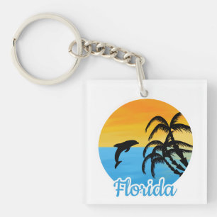 Porte-clefs Coucher de soleil en Floride avec dauphin