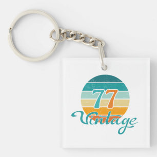 Porte-clefs Coucher de soleil rétro 77 Vintage en détresse