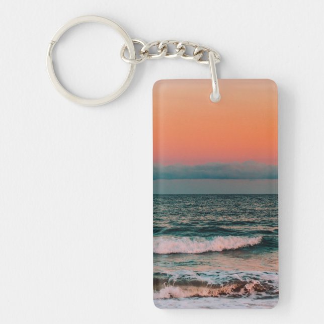 Porte-clefs coucher de soleil sur la mer (Devant)
