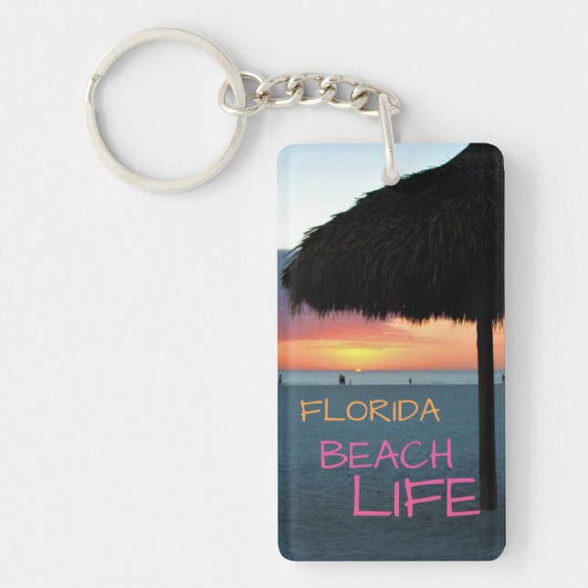 Porte-clefs Coucher de soleil sur la plage de sable blanc de F (Devant)