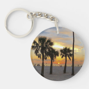 Porte-clefs Coucher de soleil sur la plage du golfe avec adres