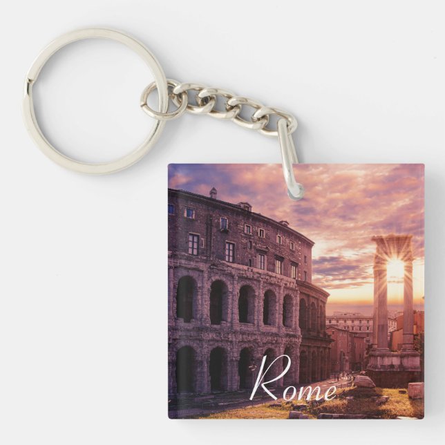 Porte-clefs Coucher de soleil sur le Colisée de Rome à Rome (Devant)