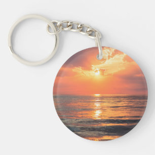 Porte-clefs coucher de soleil sur l'eau